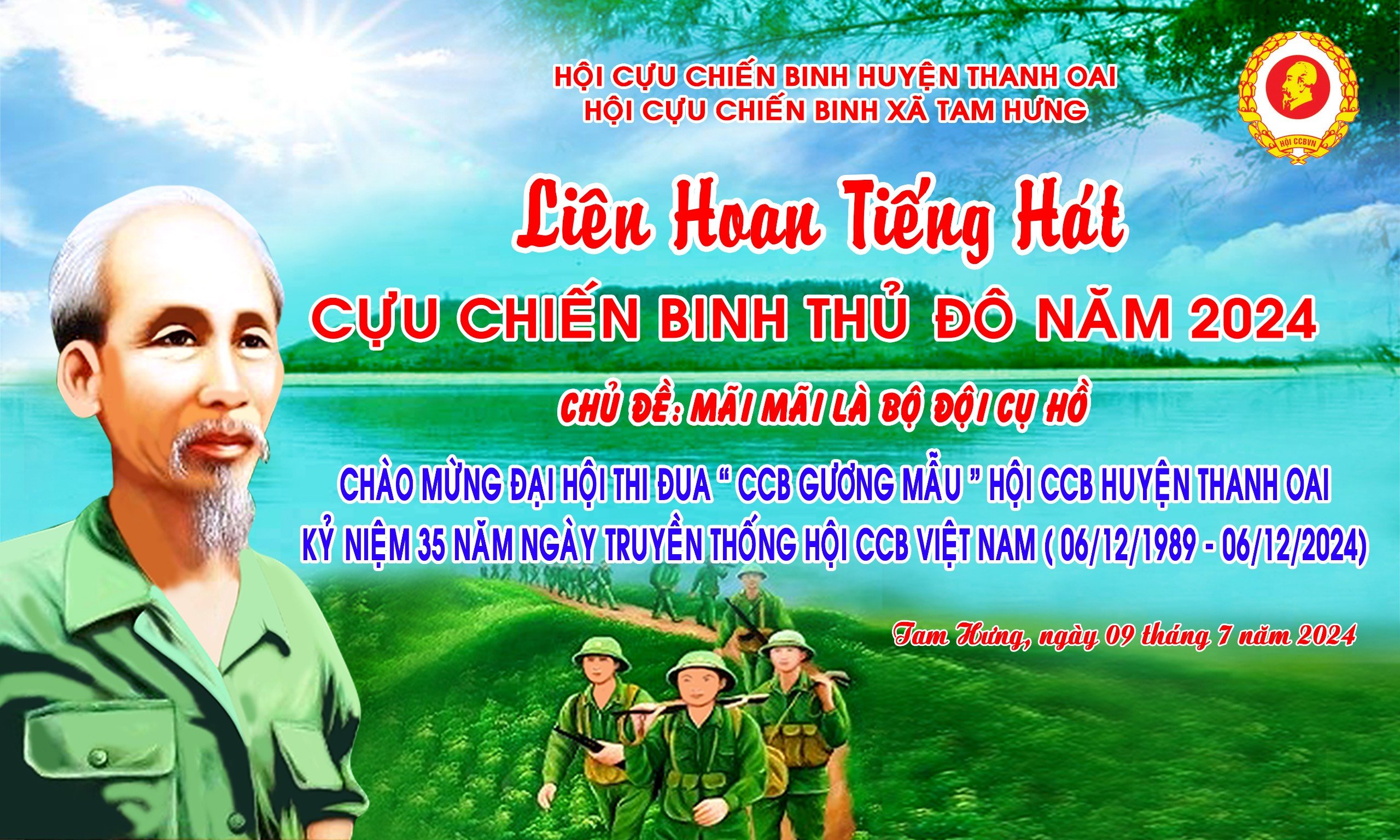 HỘI CỰU CHIẾN BINH XÃ TAM HƯNG TỔ CHỨC LIÊN HOAN TIẾNG HÁT CỰU CHIẾN BINH THỦ ĐÔ VỚI CHỦ ĐỀ “MÃI MÃI LÀ BỘ ĐỘI CỤ HỒ” NĂM 2024